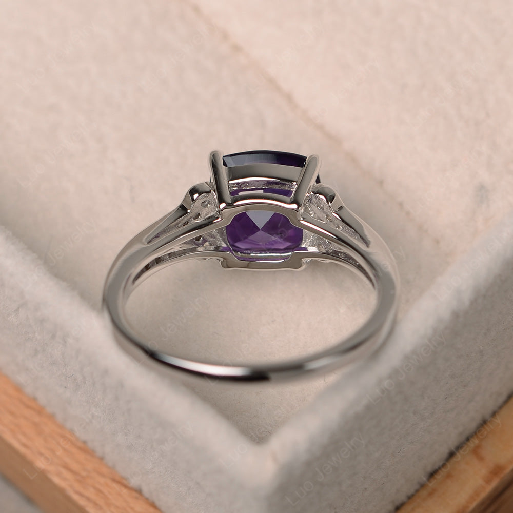 Cushion Shaped Amethyst Wedding Ring - LUO Jewelry