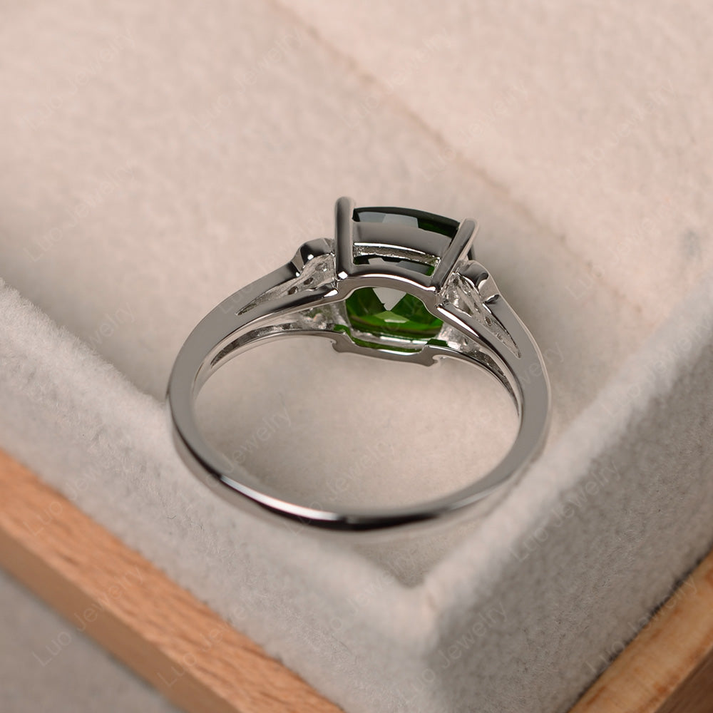 Cushion Shaped Diopside Wedding Ring - LUO Jewelry