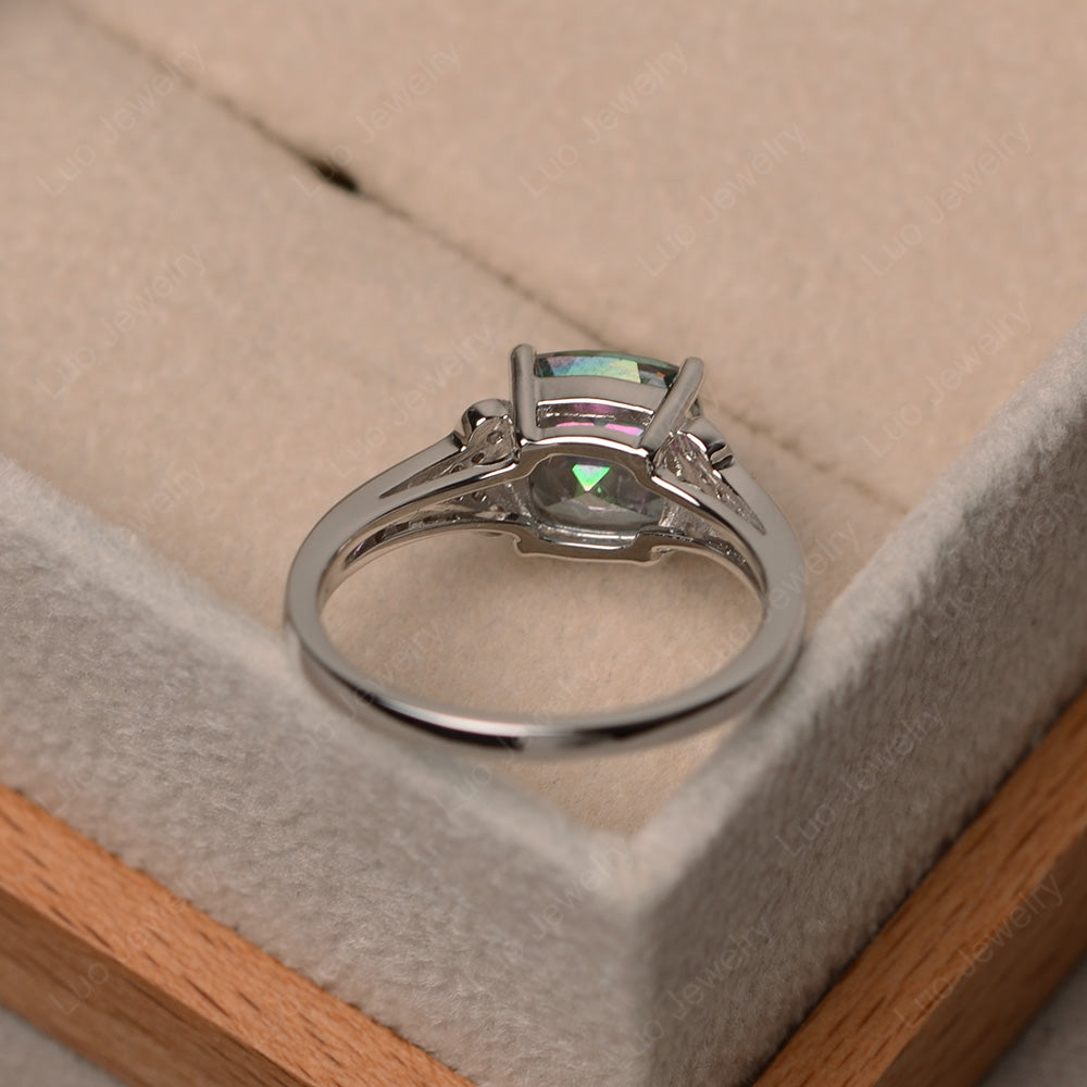 Cushion Shaped Mystic Topaz Wedding Ring - LUO Jewelry