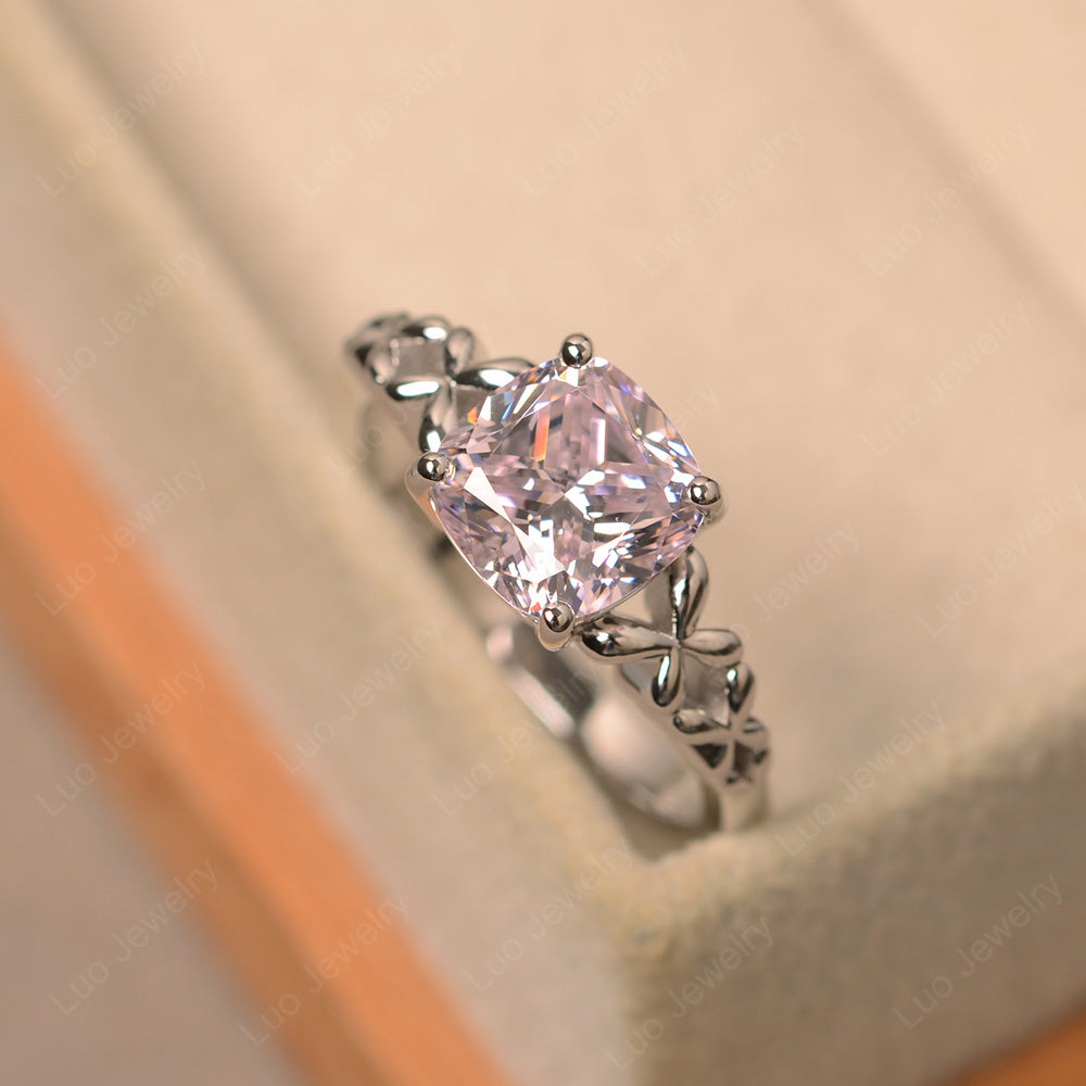 Antique Cushion Cut Cubic Zirconia Solitaire Ring - LUO Jewelry