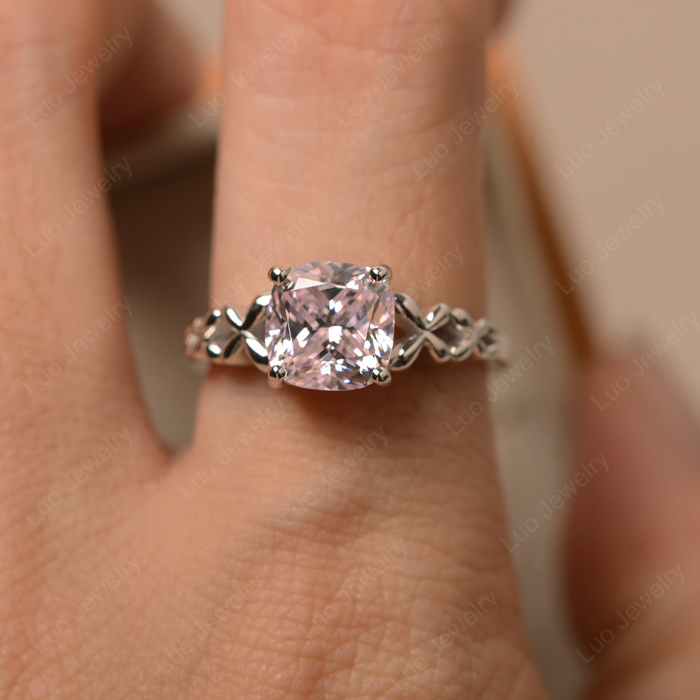 Antique Cushion Cut Cubic Zirconia Solitaire Ring - LUO Jewelry