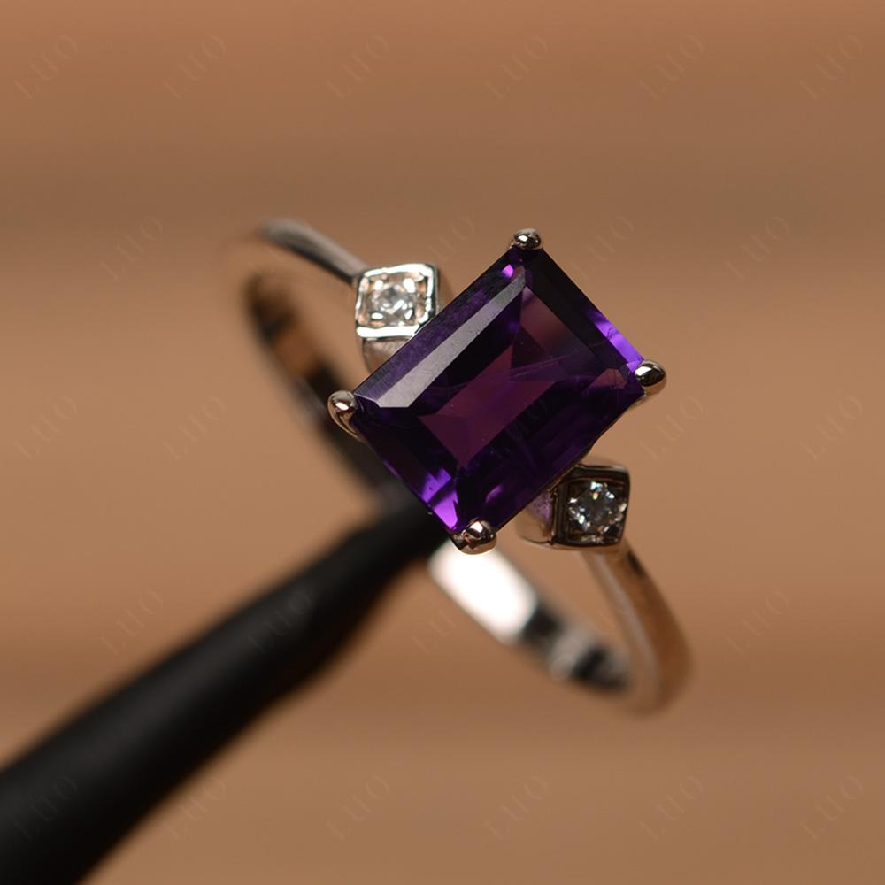 Emerald Cut Amethyst Engagement Ring - LUO Jewelry