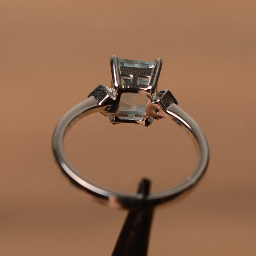 Emerald Cut Aquamarine Engagement Ring - LUO Jewelry
