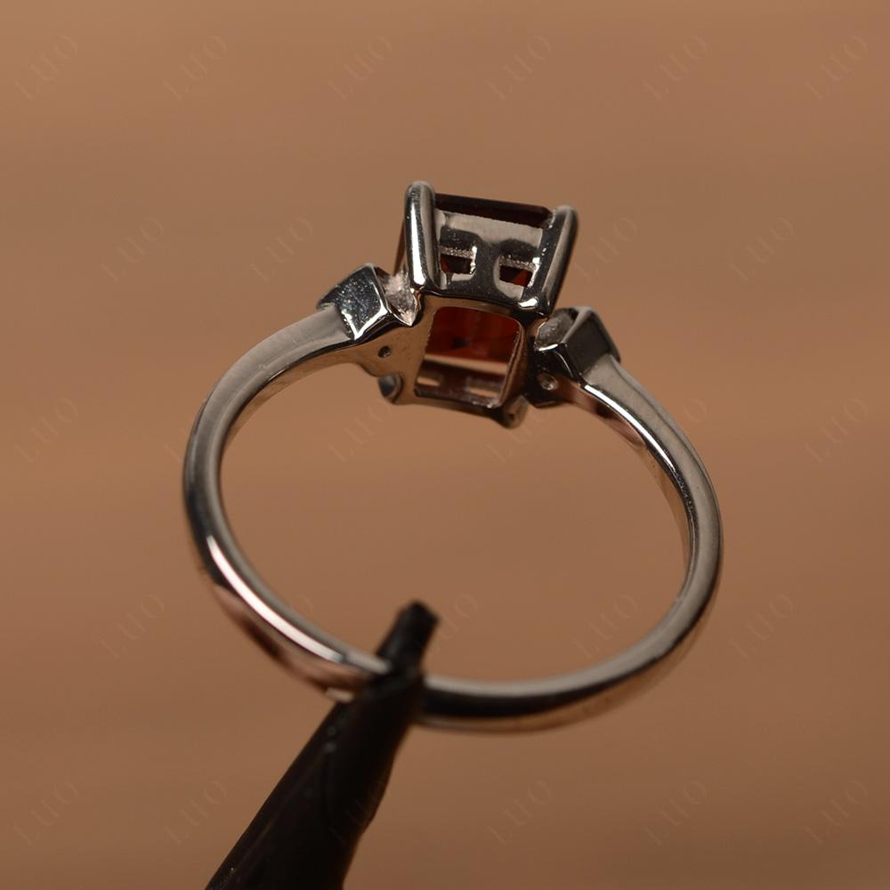 Emerald Cut Garnet Engagement Ring - LUO Jewelry
