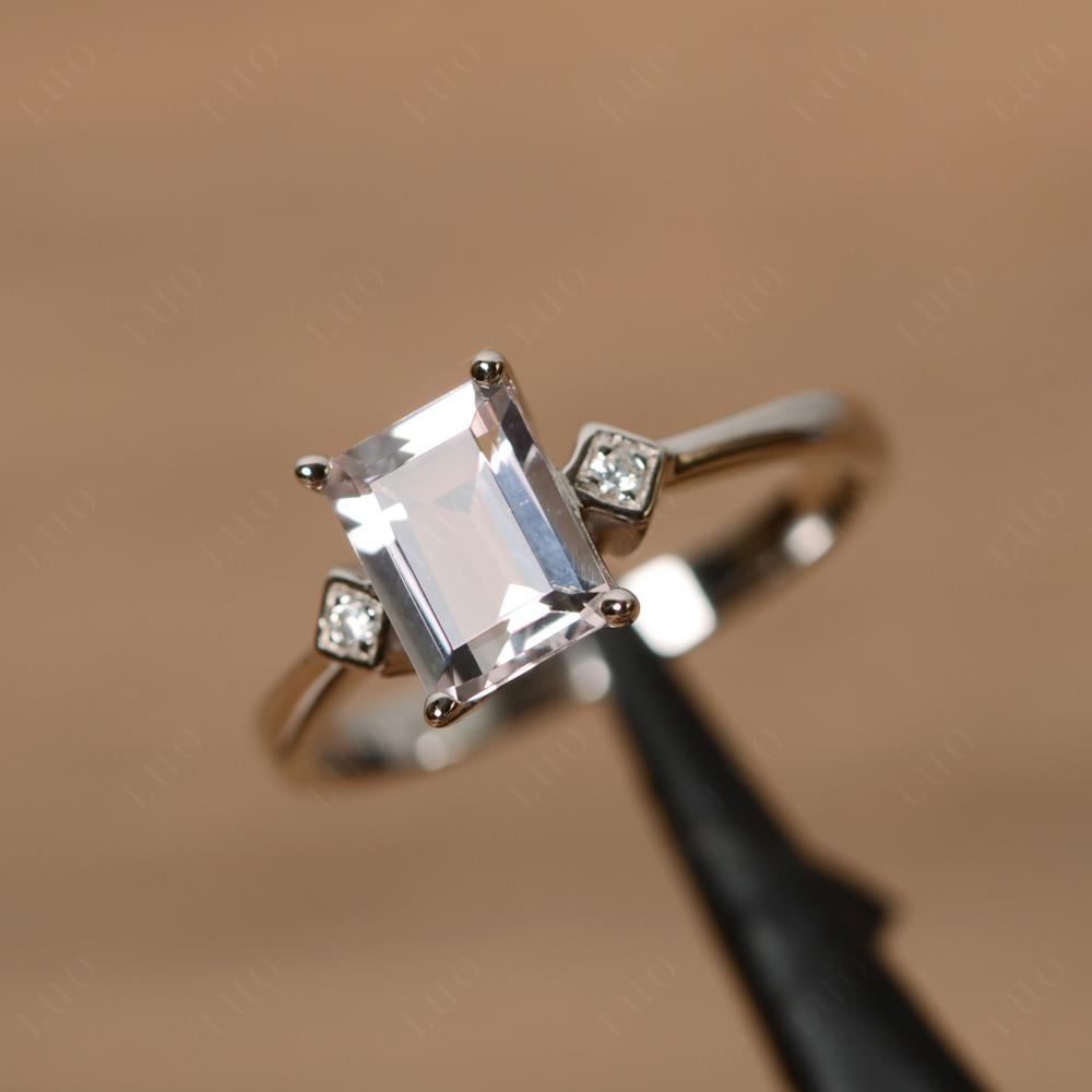 Emerald Cut Morganite Engagement Ring - LUO Jewelry