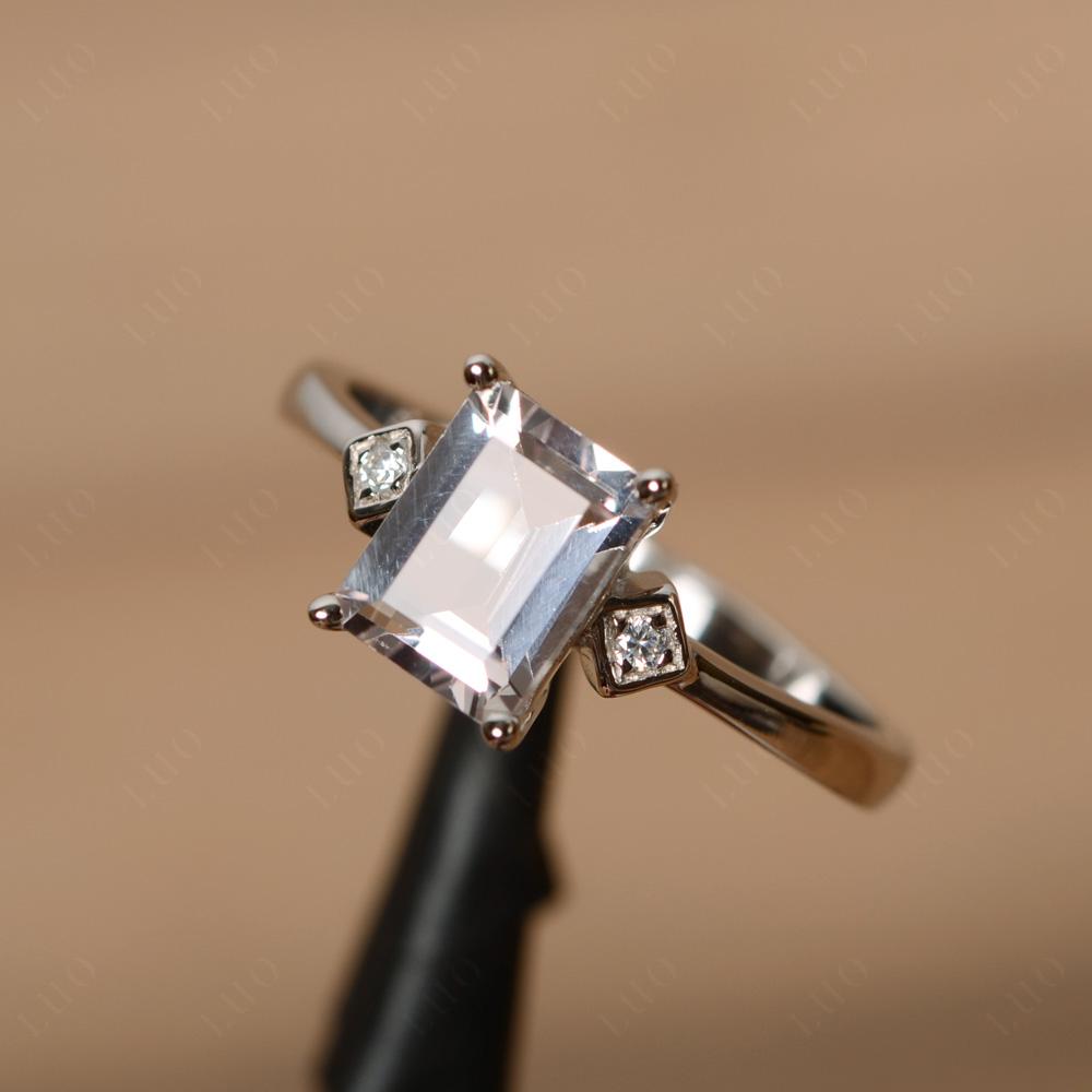 Emerald Cut Morganite Engagement Ring - LUO Jewelry