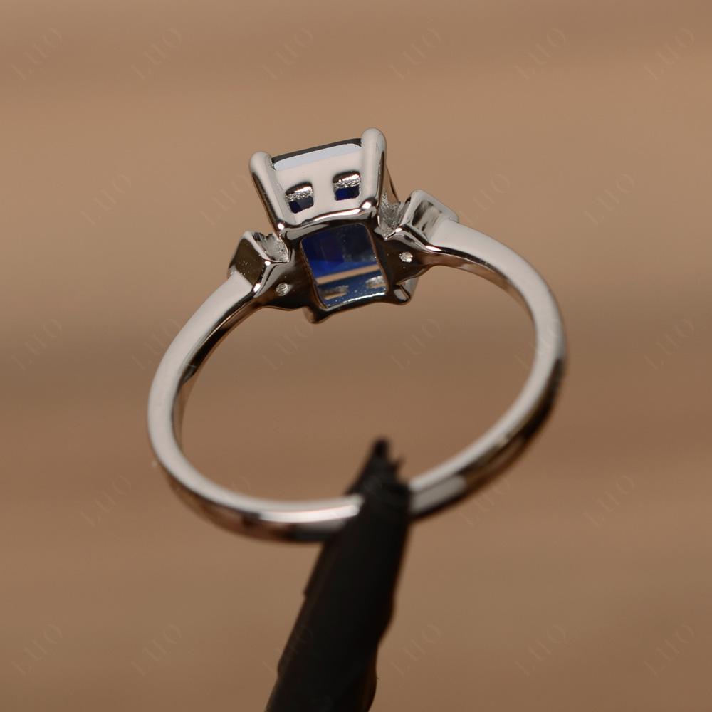Emerald Cut Lab Created Sapphire Engagement Ring - LUO Jewelry