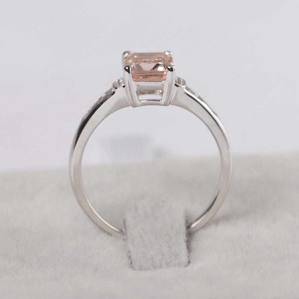 Emerald Cut Art Deco Morganite Engagement Ring - LUO Jewelry