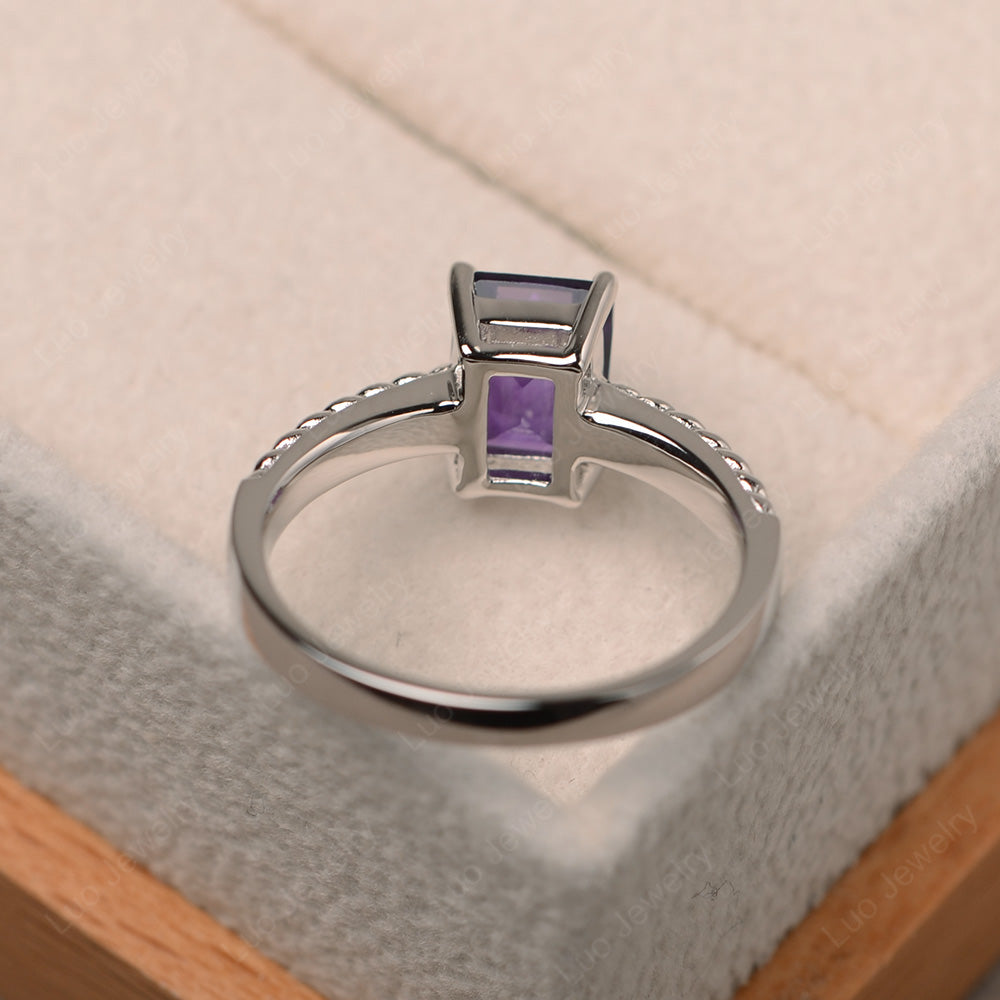 Woven Ring Amethyst Solitaire Engagement Ring - LUO Jewelry