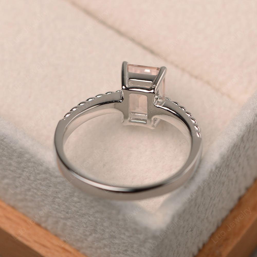 Woven Ring Morganite Solitaire Engagement Ring - LUO Jewelry