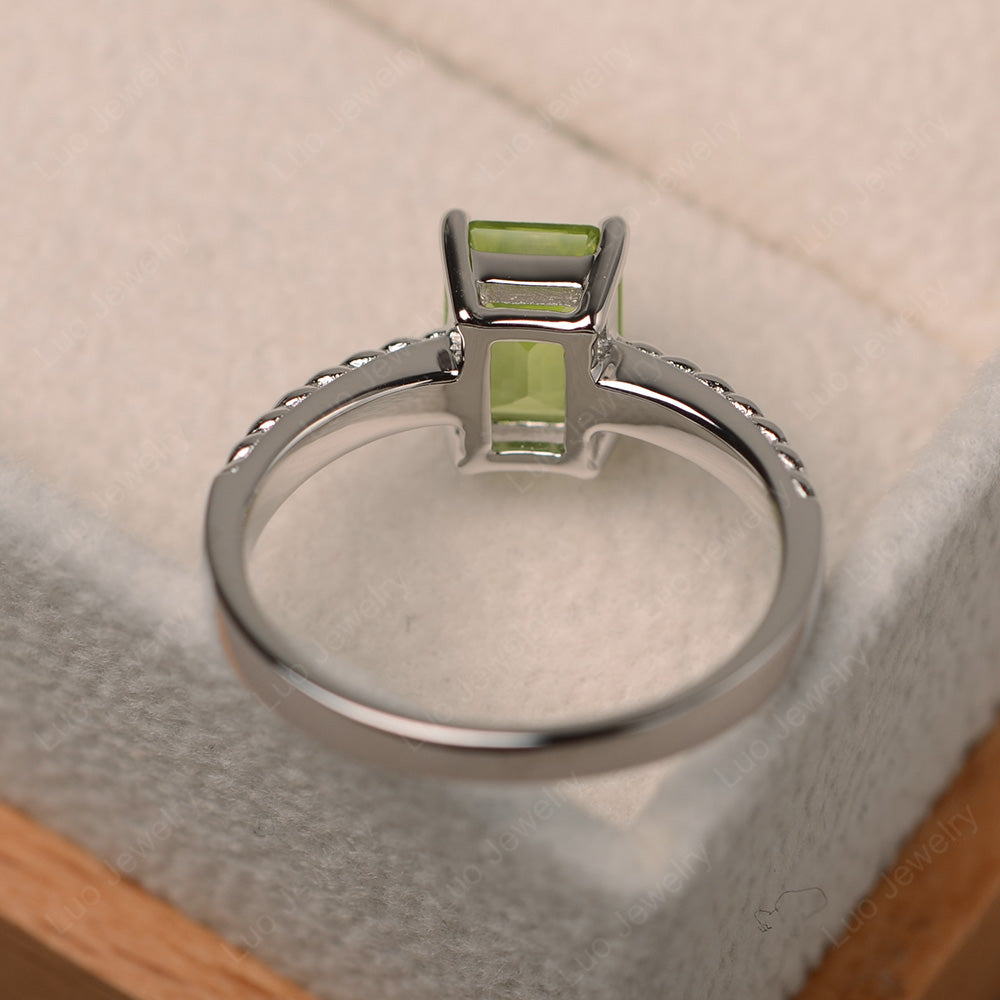 Woven Ring Peridot Solitaire Engagement Ring - LUO Jewelry