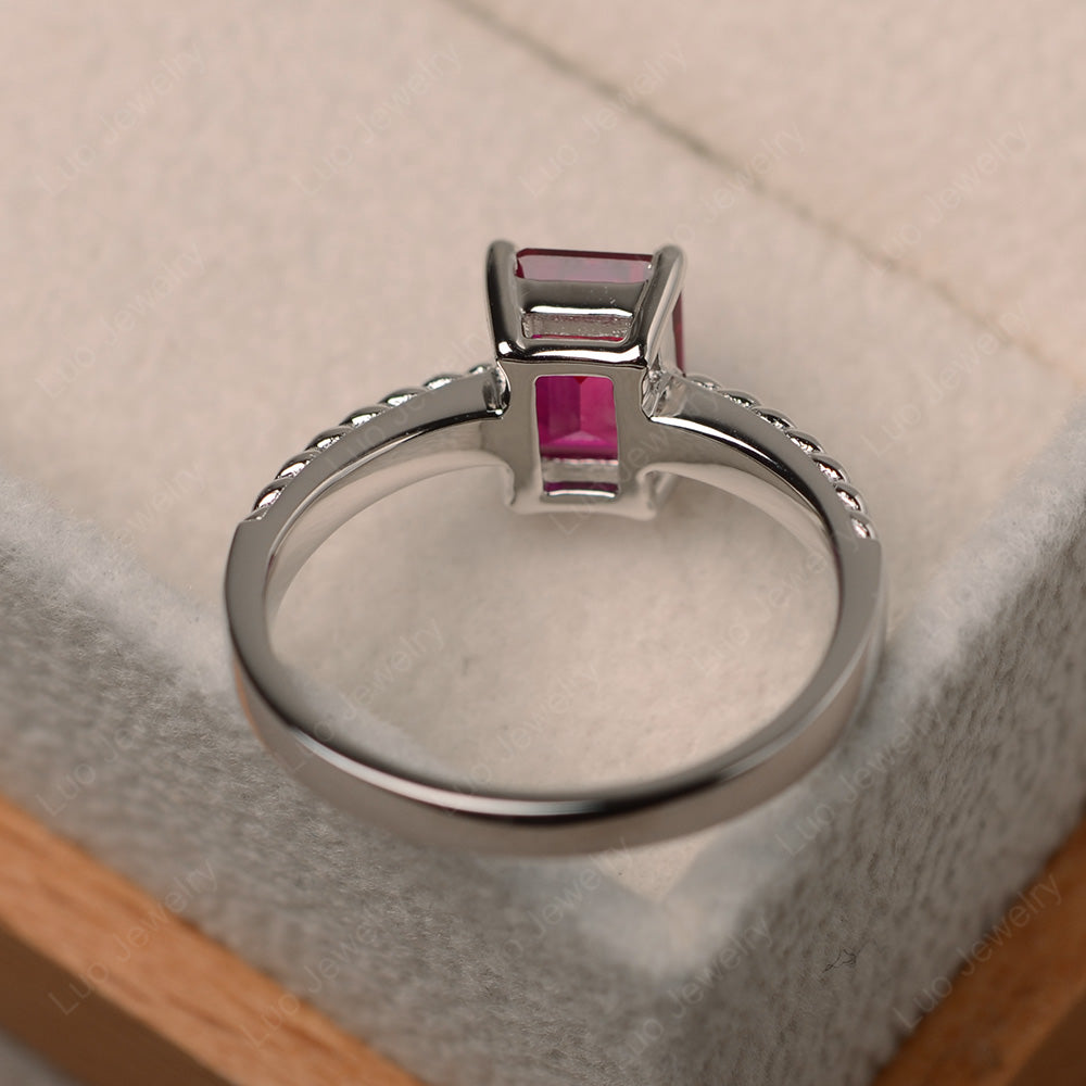 Woven Ring Ruby Solitaire Engagement Ring - LUO Jewelry