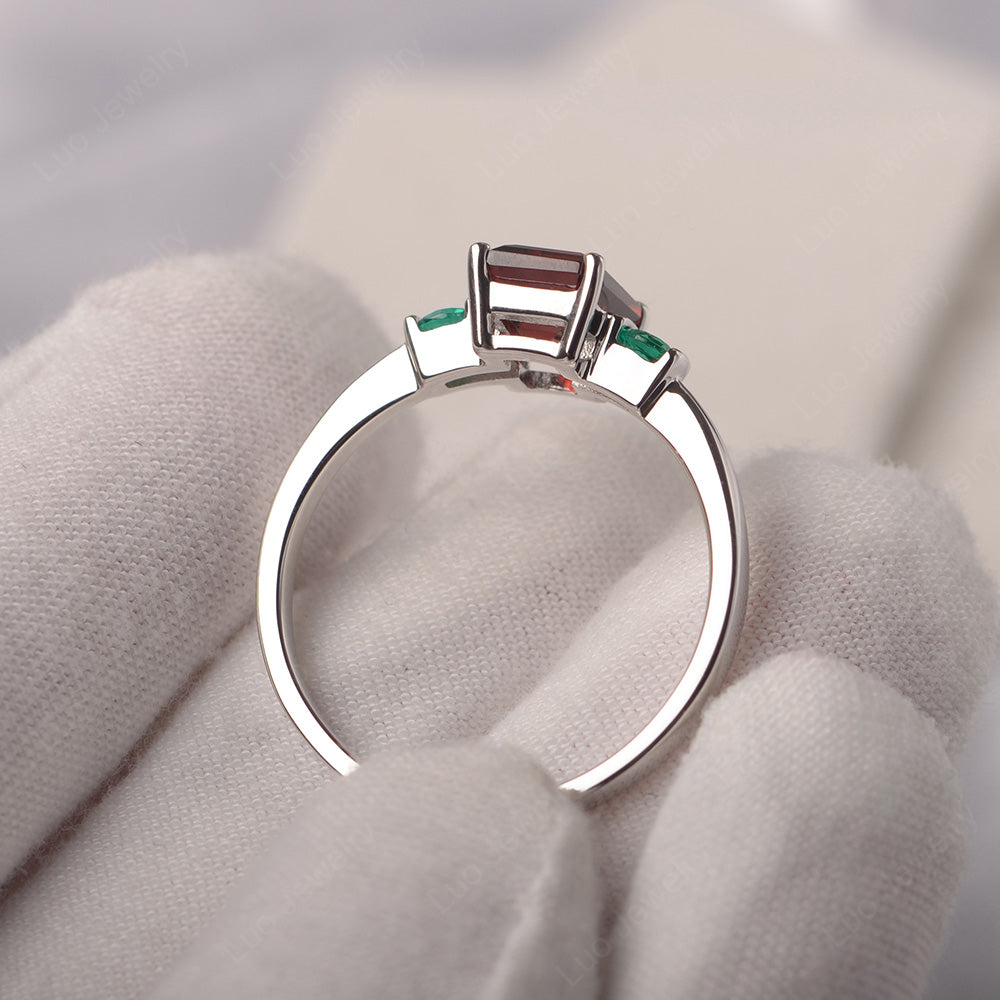 Garnet and Emerald Ring - LUO Jewelry