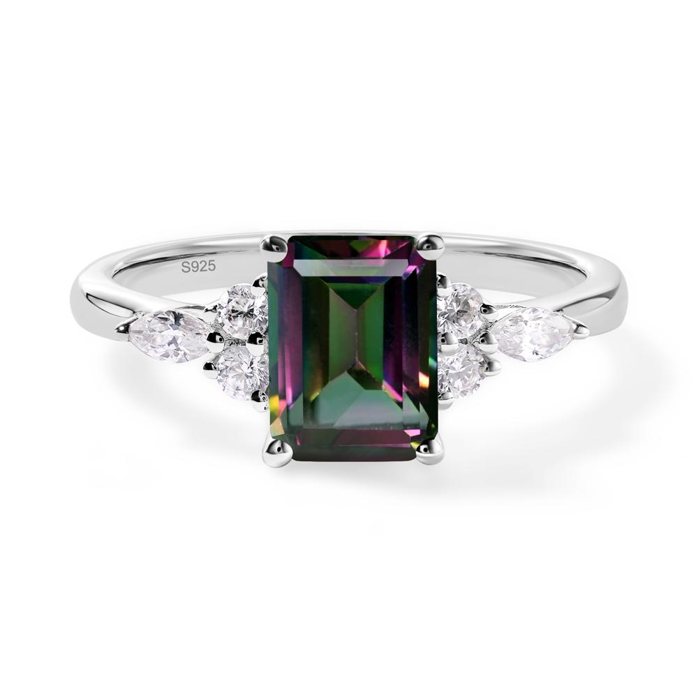 Simple Emerald Cut Mystic Topaz Ring - LUO Jewelry #metal_sterling silver