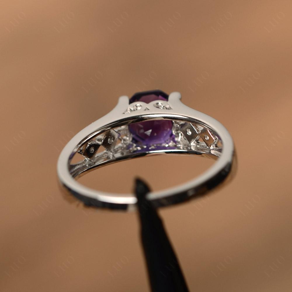 Octagon Cut Vintage Amethyst Engagement Ring - LUO Jewelry