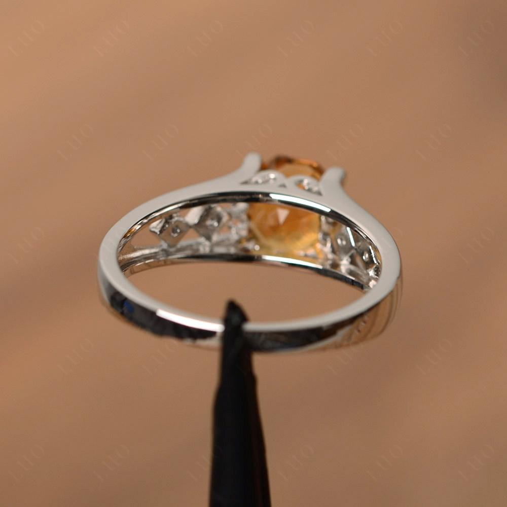 Vintage Style Octagon Cut Citrine Ring - LUO Jewelry