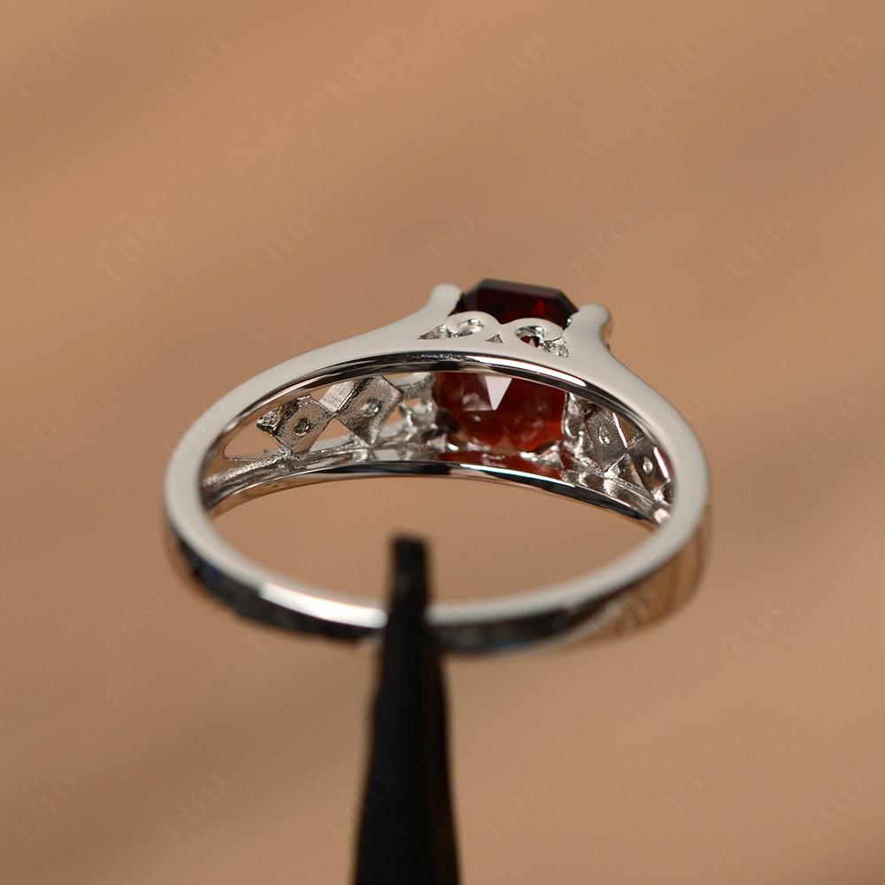 Vintage Style Octagon Cut Garnet Ring - LUO Jewelry