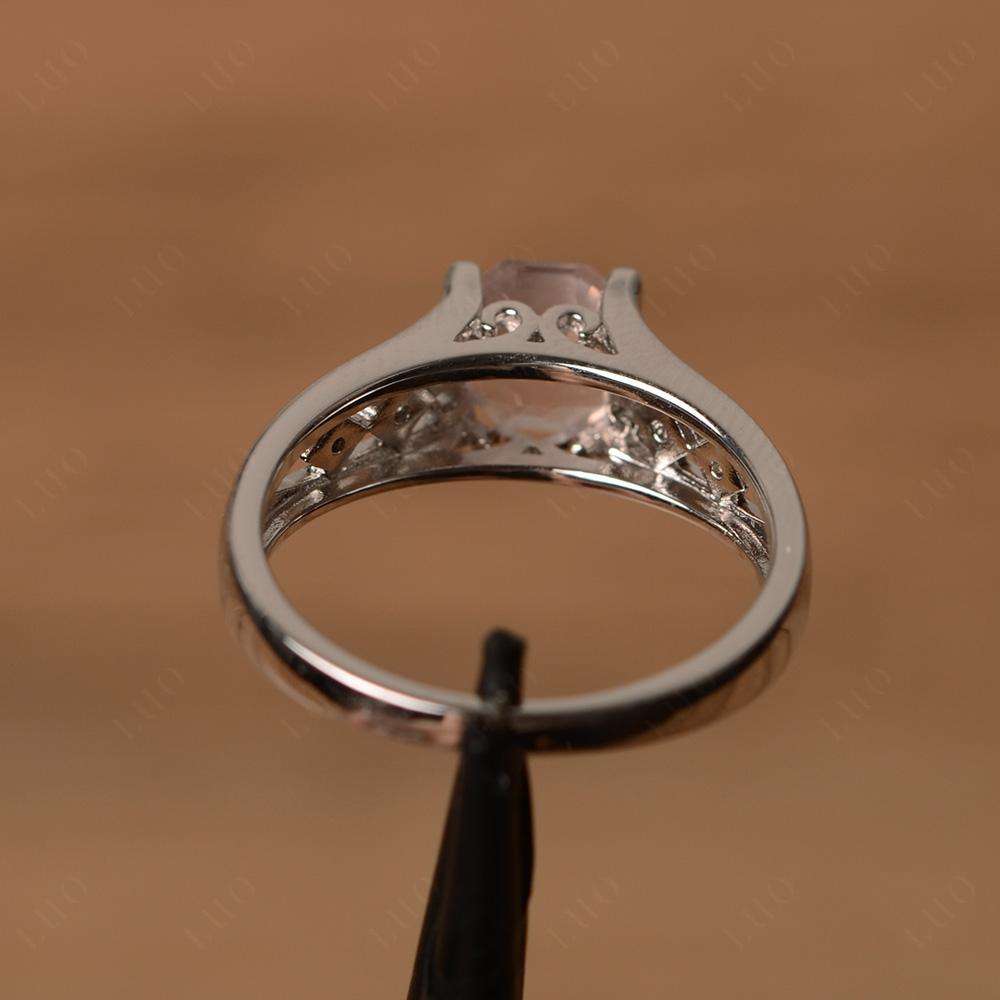 Vintage Style Octagon Cut Rose Quartz Ring - LUO Jewelry