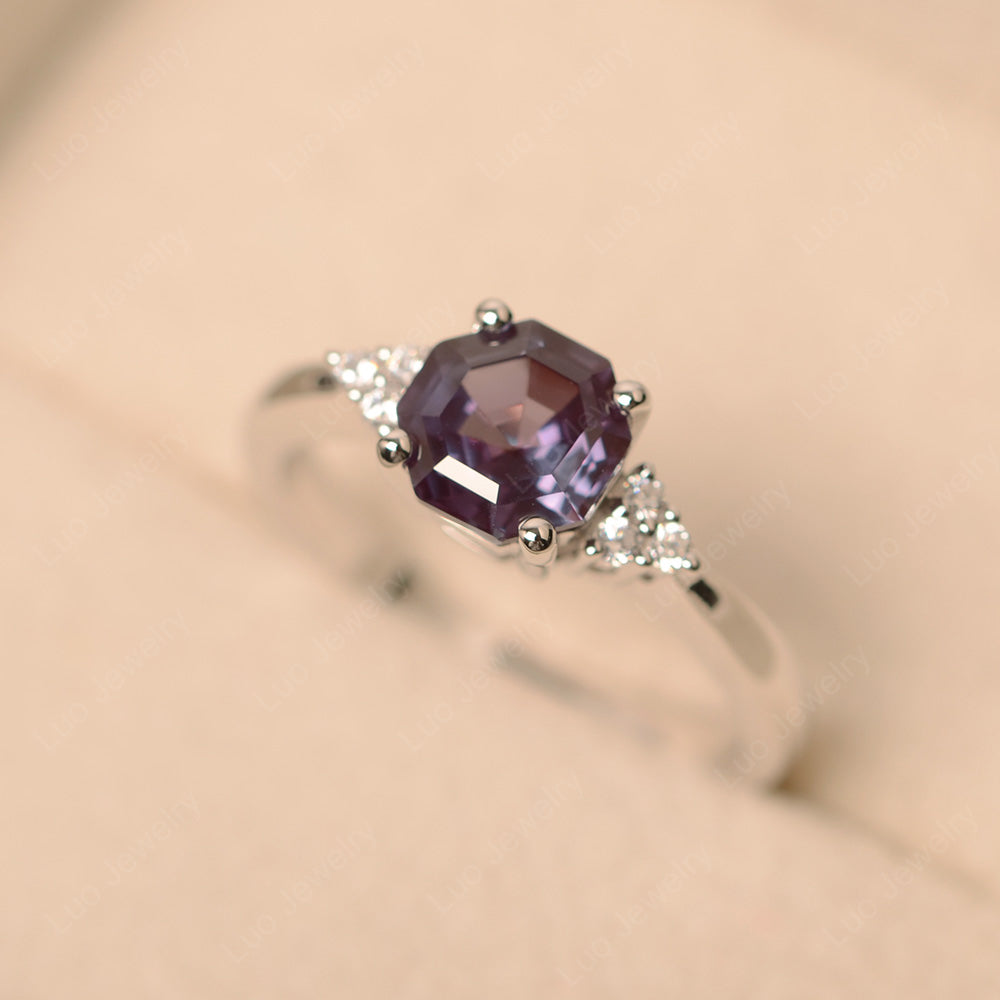 Octagon Cut Alexandrite Engagement Ring Gold - LUO Jewelry