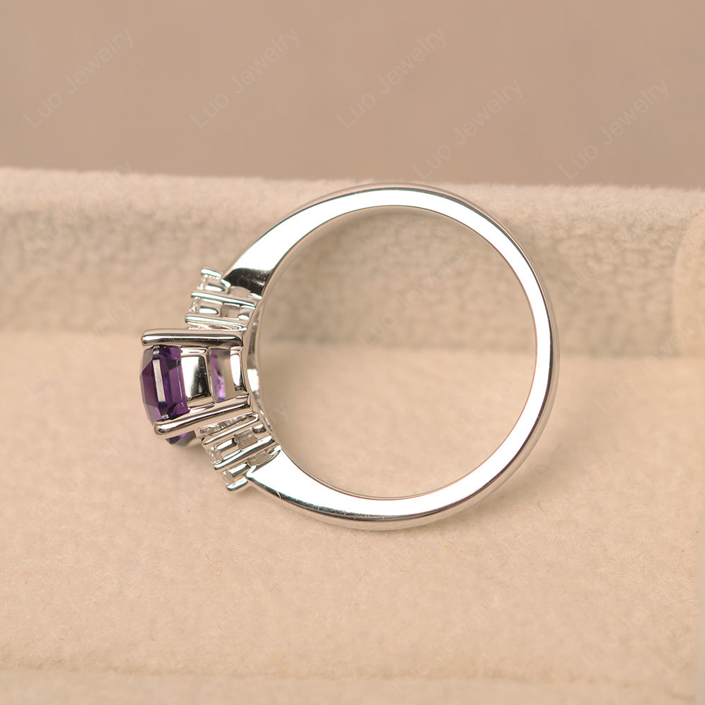 Octagon Cut Amethyst Engagement Ring Gold - LUO Jewelry