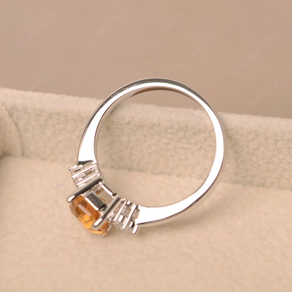 Octagon Cut Citrine Engagement Ring Gold - LUO Jewelry