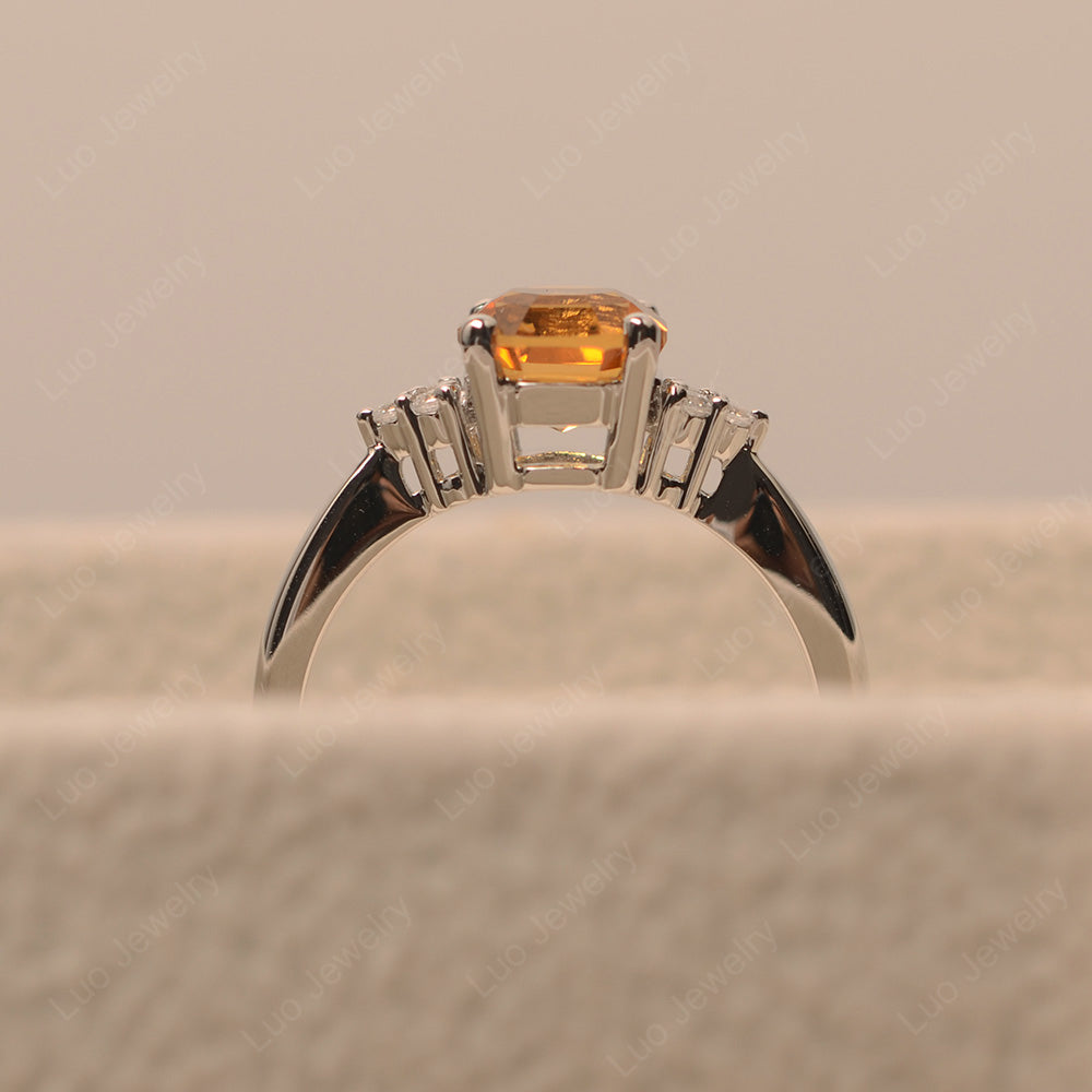 Octagon Cut Citrine Engagement Ring Gold - LUO Jewelry