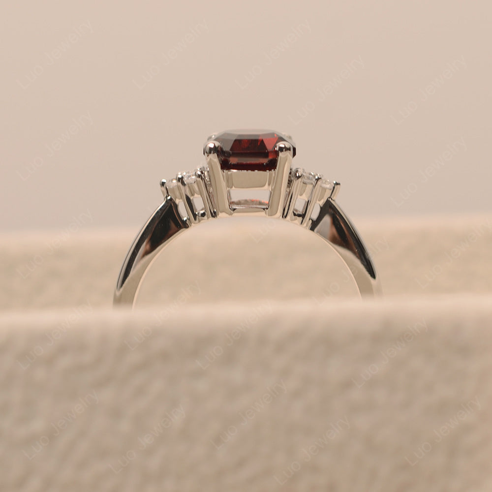 Octagon Cut Garnet Engagement Ring Gold - LUO Jewelry