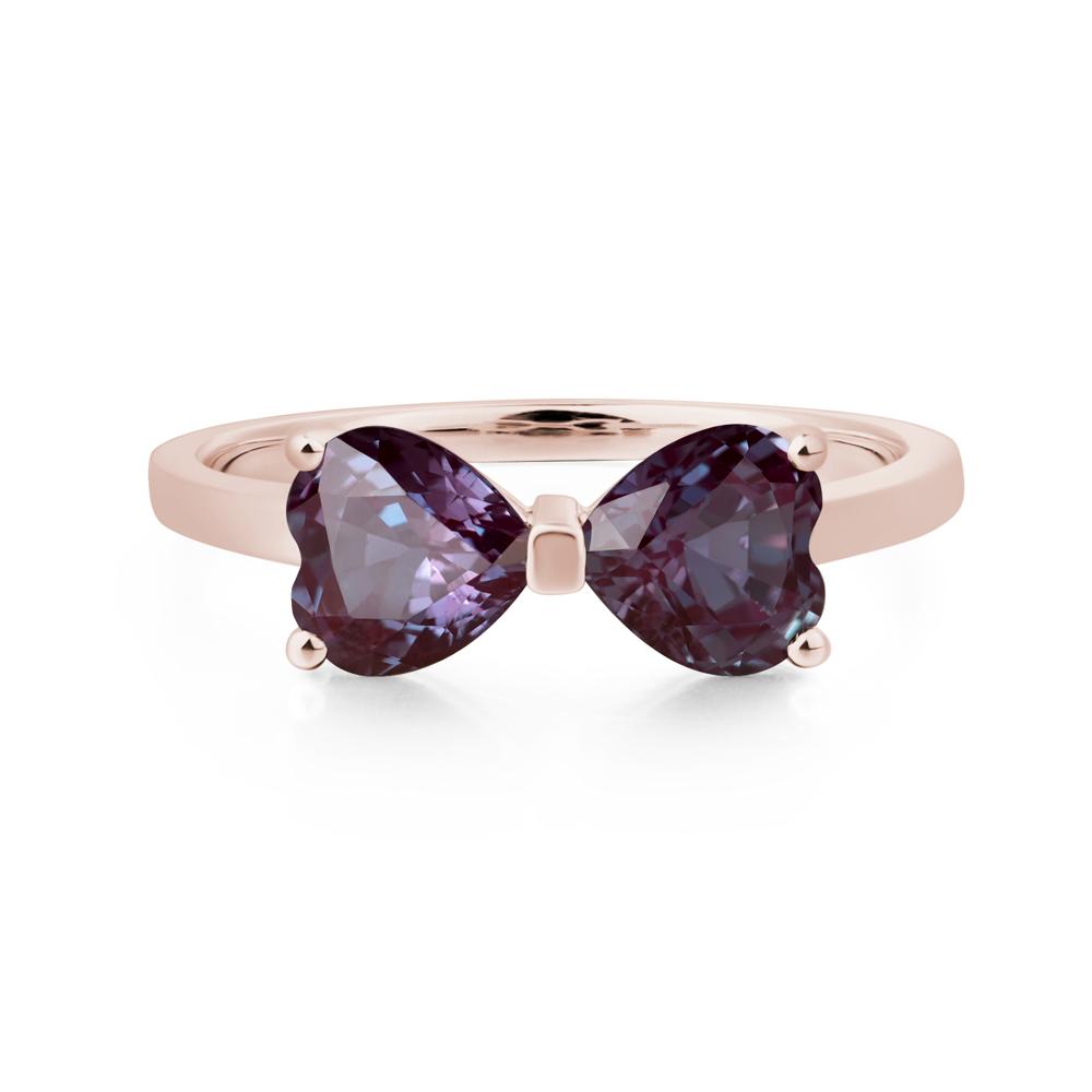 Heart Shaped Alexandrite Mothers Ring - LUO Jewelry #metal_14k rose gold