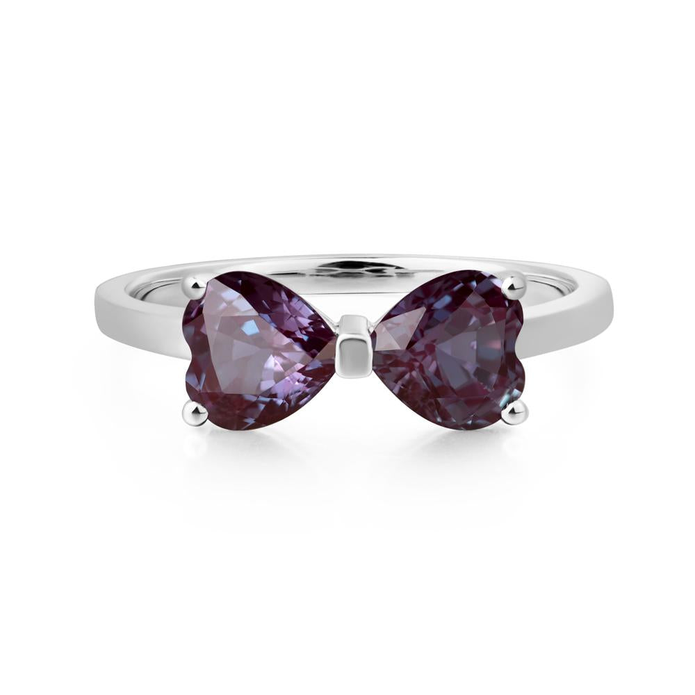 Heart Shaped Alexandrite Mothers Ring - LUO Jewelry #metal_14k white gold