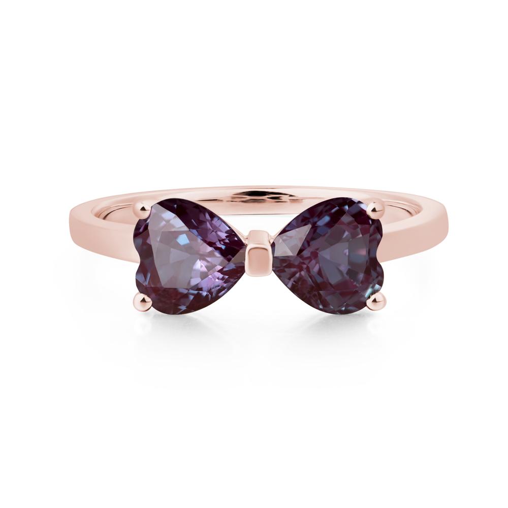 Heart Shaped Alexandrite Mothers Ring - LUO Jewelry #metal_18k rose gold
