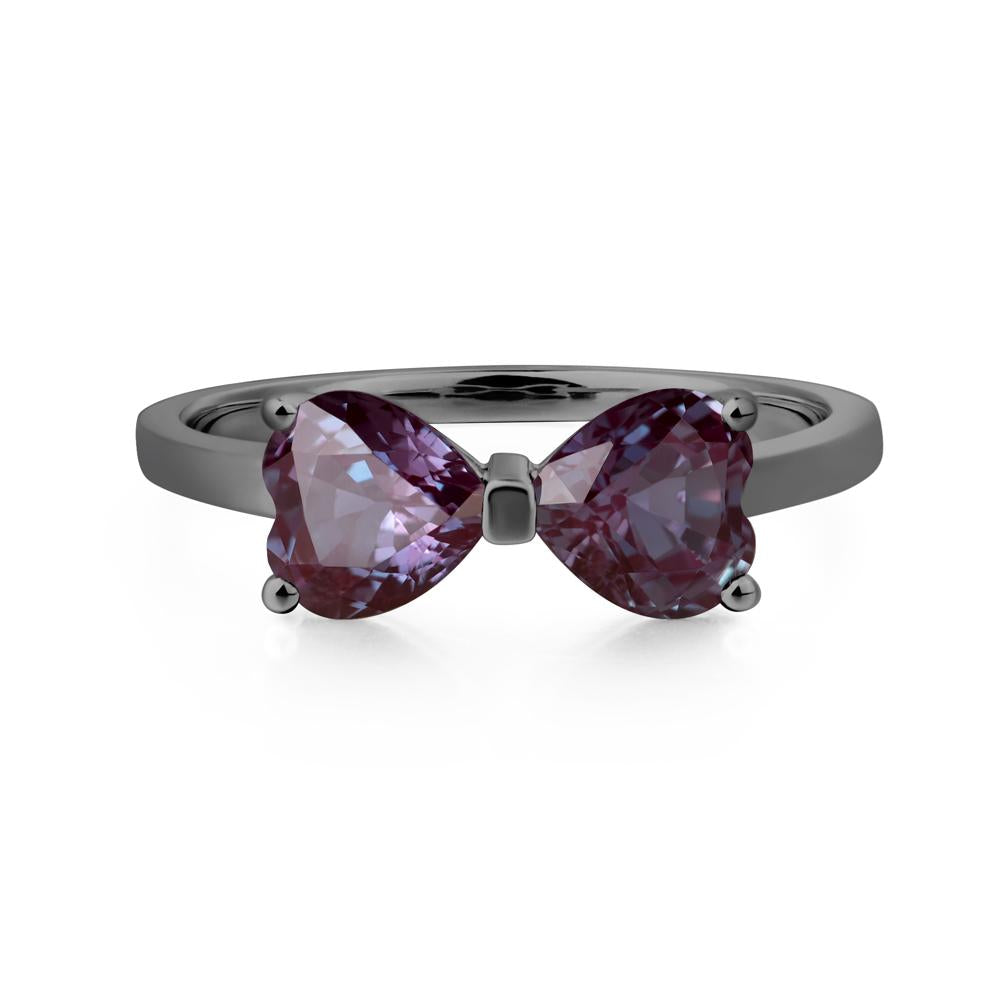 Heart Shaped Alexandrite Mothers Ring - LUO Jewelry #metal_black finish sterling silver