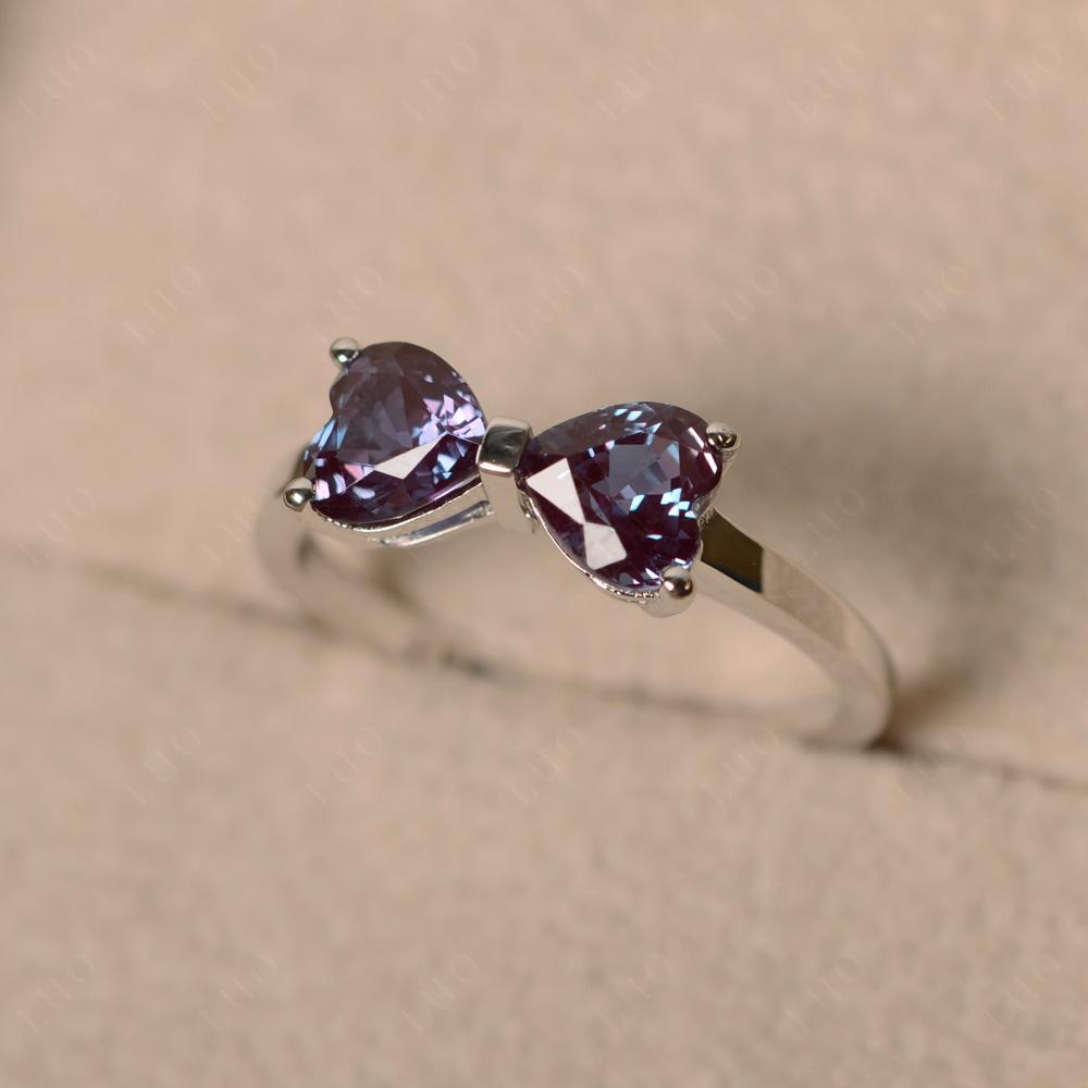 Heart Shaped Alexandrite Mothers Ring - LUO Jewelry