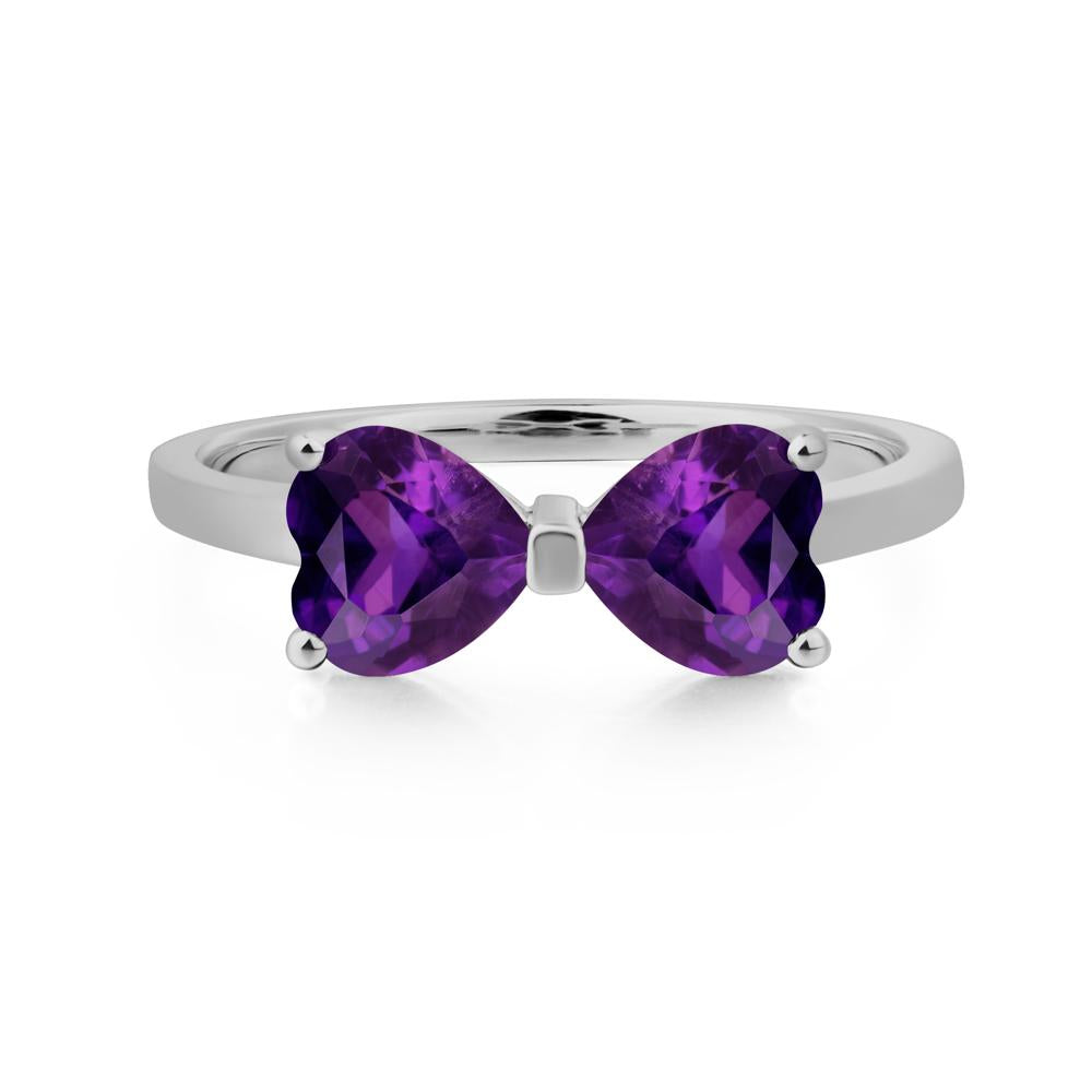 Heart Shaped Amethyst Mothers Ring - LUO Jewelry #metal_platinum
