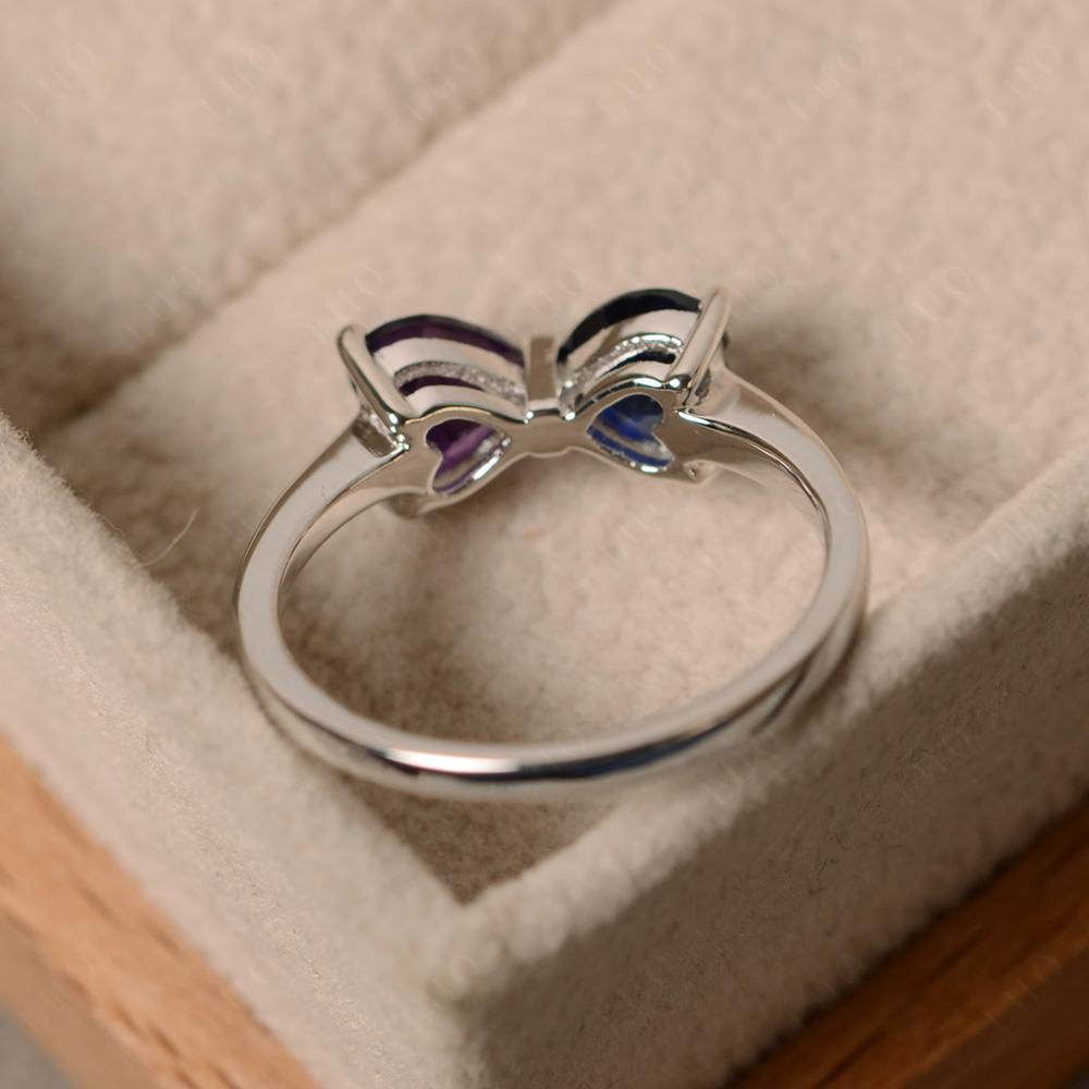Amethyst and Lab Sapphire Ring - LUO Jewelry