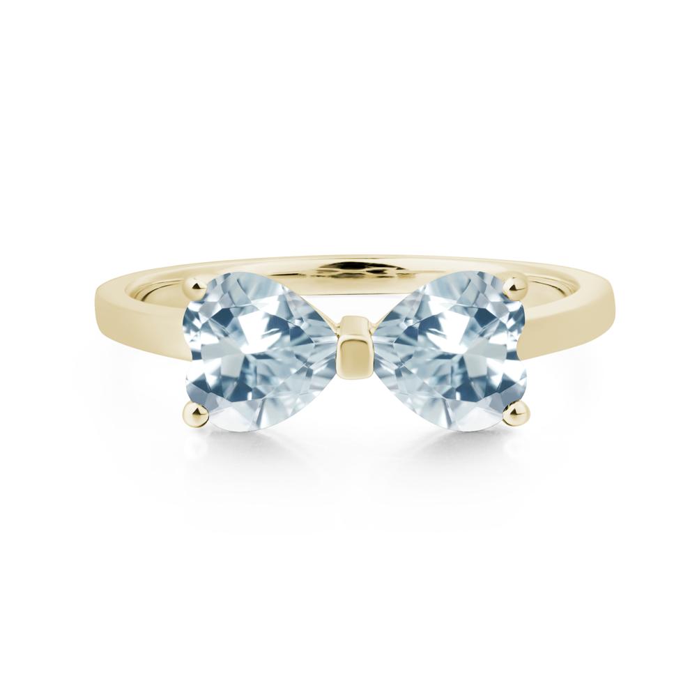 Heart Shaped Aquamarine Mothers Ring - LUO Jewelry #metal_14k yellow gold