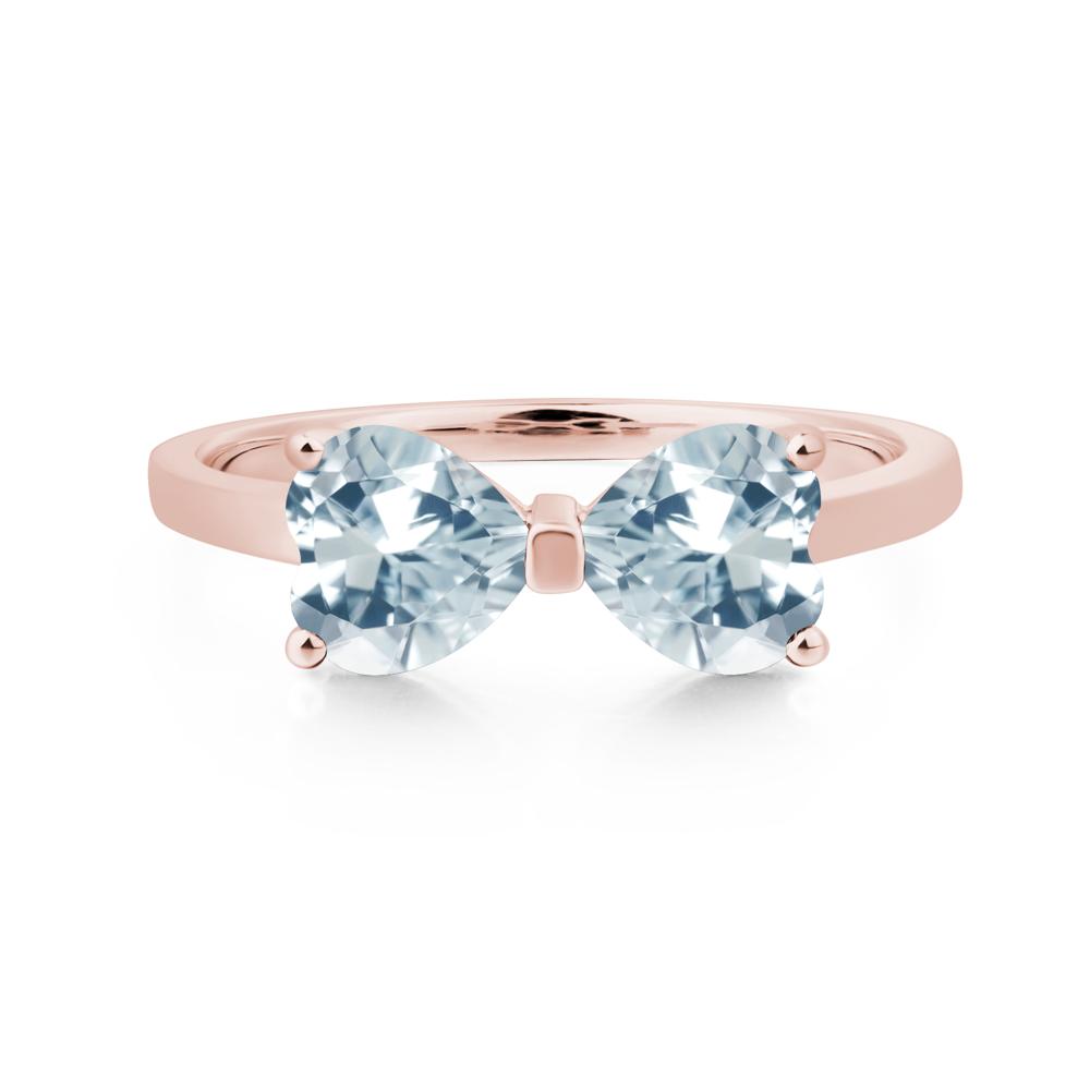 Heart Shaped Aquamarine Mothers Ring - LUO Jewelry #metal_18k rose gold