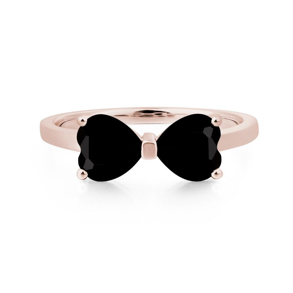 Heart Shaped Black Spinel Mothers Ring - LUO Jewelry #metal_14k rose gold