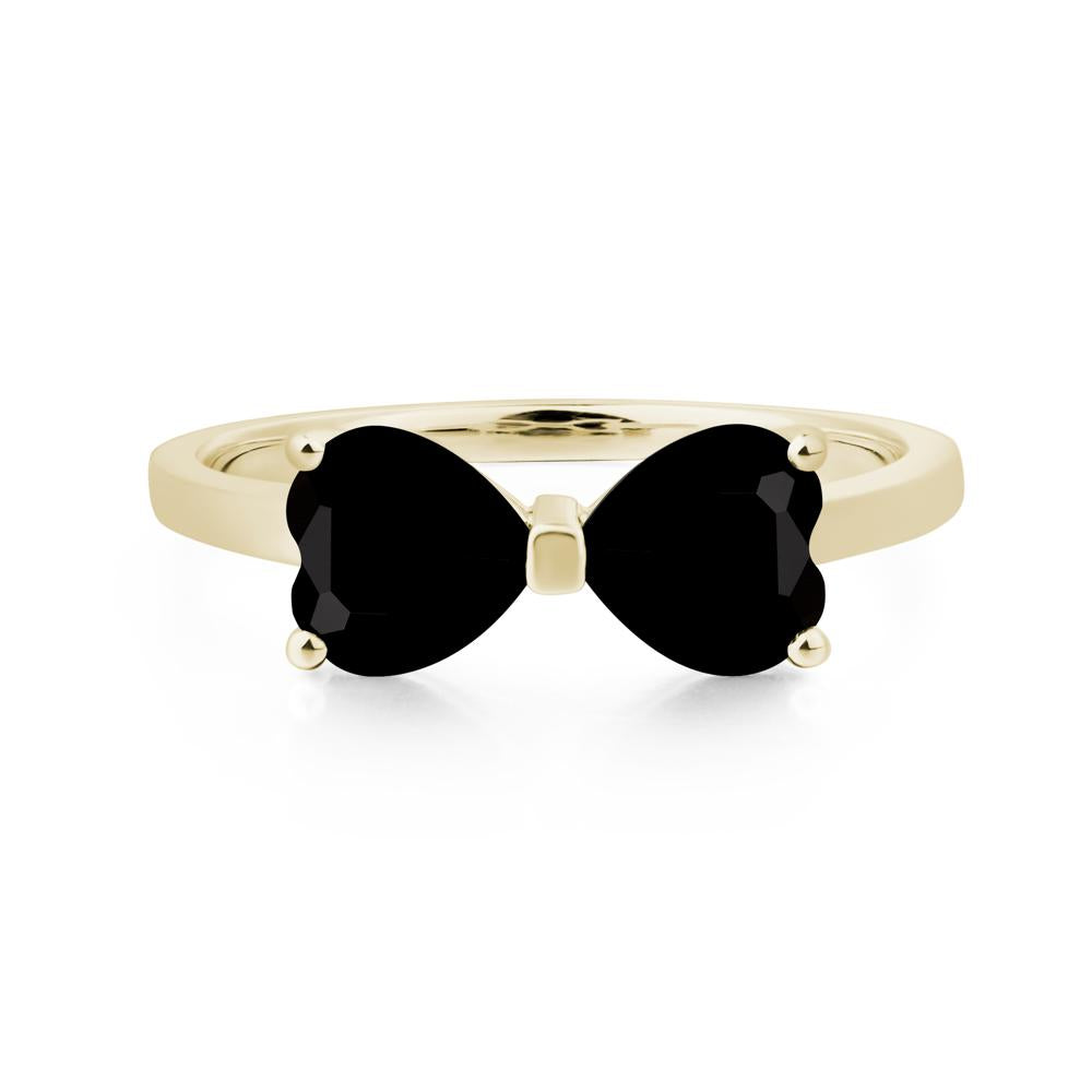 Heart Shaped Black Spinel Mothers Ring - LUO Jewelry #metal_14k yellow gold