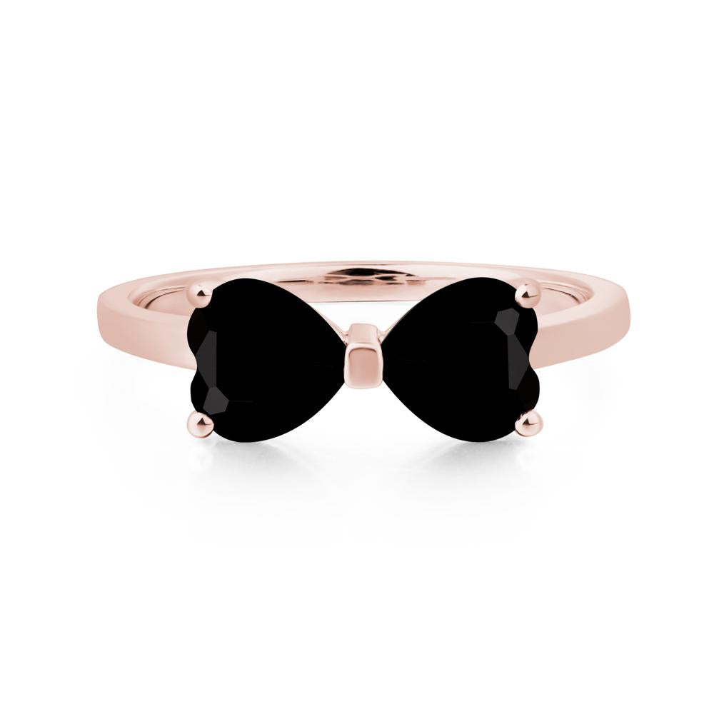 Heart Shaped Black Spinel Mothers Ring - LUO Jewelry #metal_18k rose gold