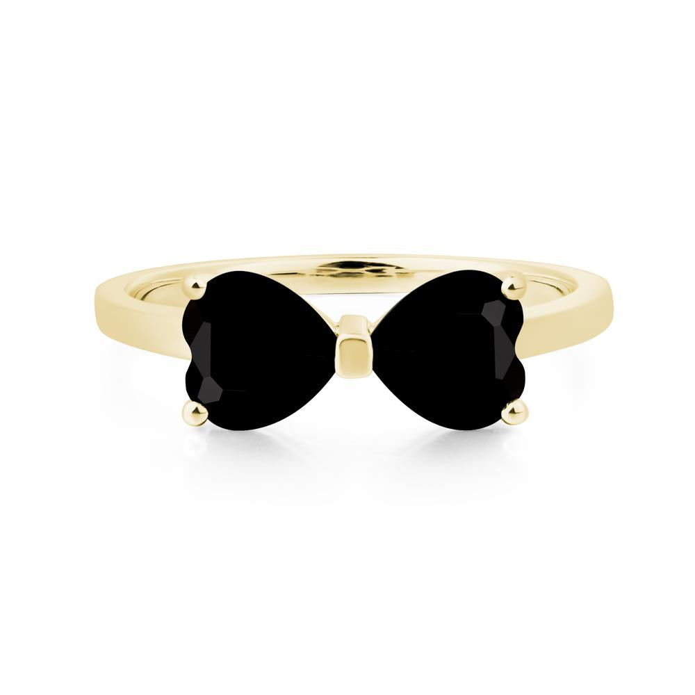 Heart Shaped Black Spinel Mothers Ring - LUO Jewelry #metal_18k yellow gold