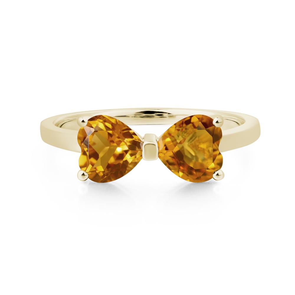 Heart Shaped Citrine Mothers Ring - LUO Jewelry #metal_14k yellow gold