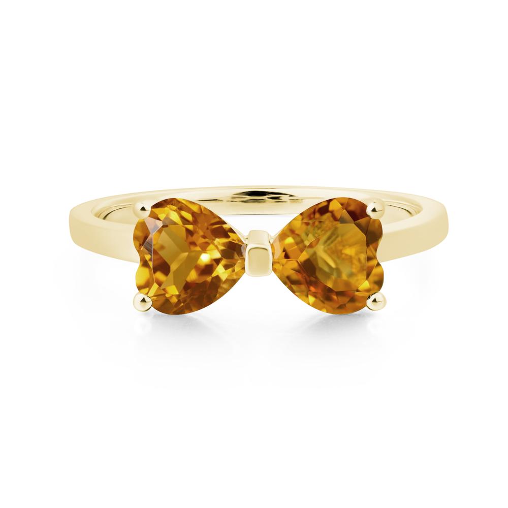 Heart Shaped Citrine Mothers Ring - LUO Jewelry #metal_18k yellow gold