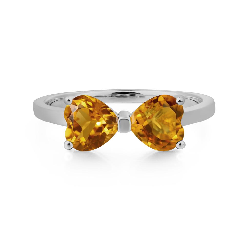 Heart Shaped Citrine Mothers Ring - LUO Jewelry #metal_platinum