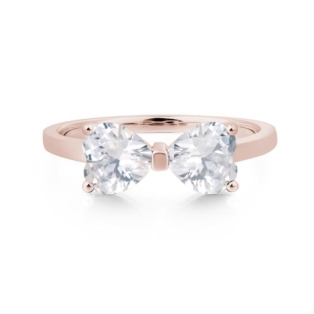 Heart Shaped Cubic Zirconia Mothers Ring - LUO Jewelry #metal_14k rose gold