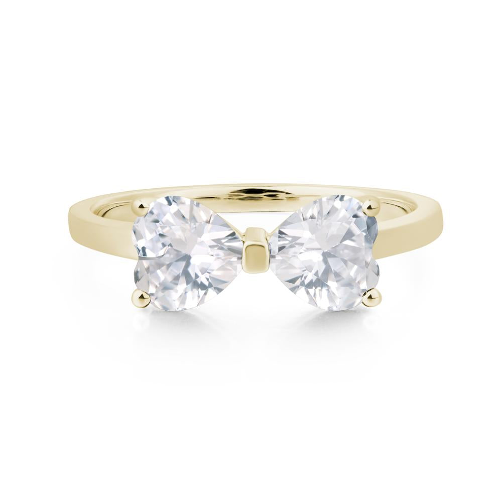 Heart Shaped Cubic Zirconia Mothers Ring - LUO Jewelry #metal_14k yellow gold
