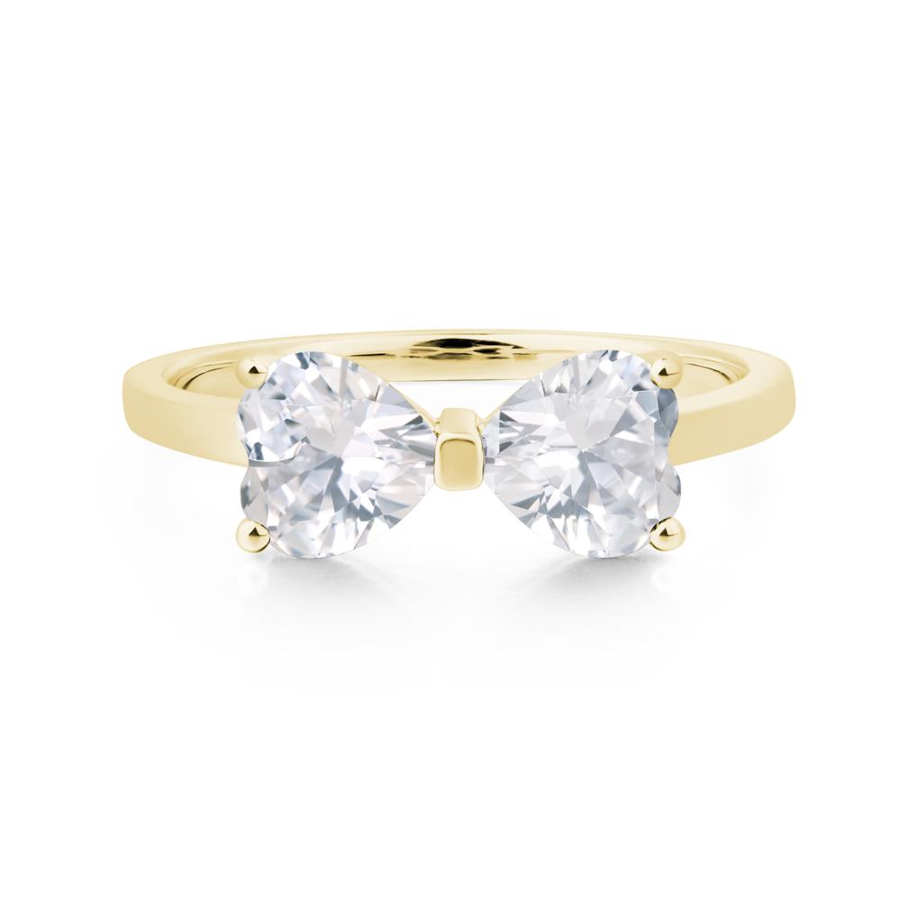 Heart Shaped Cubic Zirconia Mothers Ring - LUO Jewelry #metal_18k yellow gold