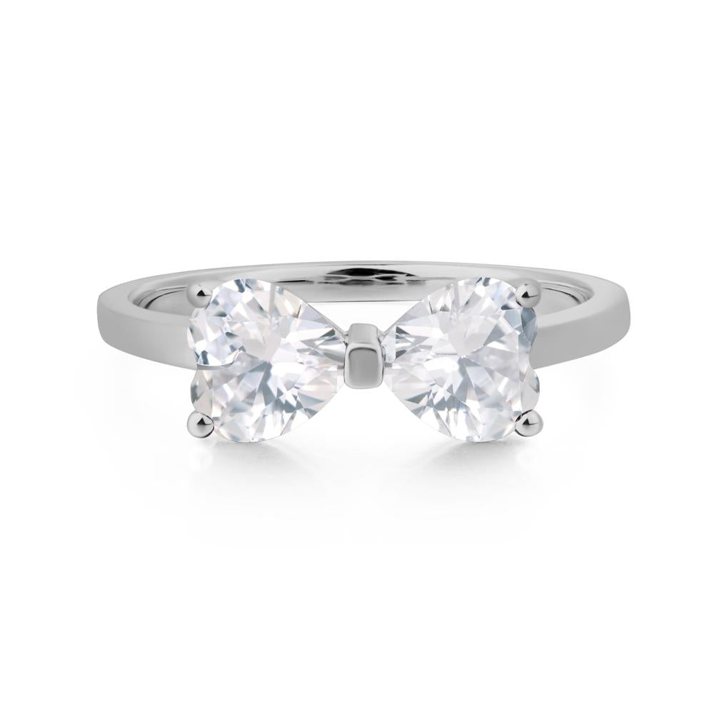 Heart Shaped Cubic Zirconia Mothers Ring - LUO Jewelry #metal_platinum