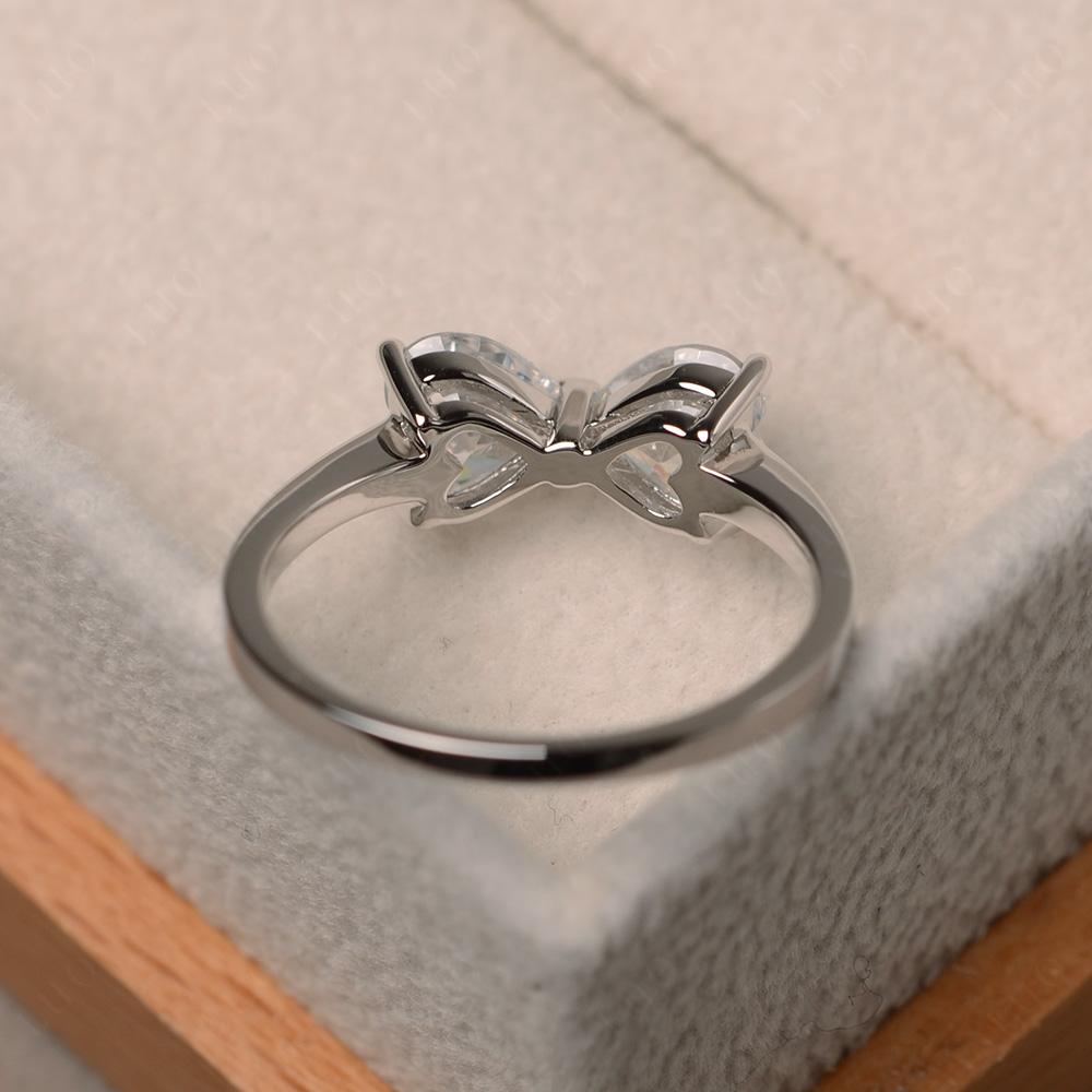 2 Stone Heart Shaped Cubic Zirconia Promise Ring - LUO Jewelry