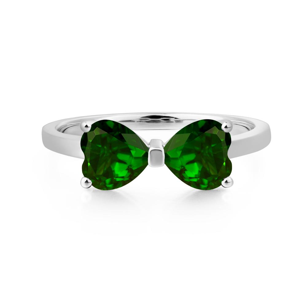 Heart Shaped Diopside Mothers Ring - LUO Jewelry #metal_14k white gold