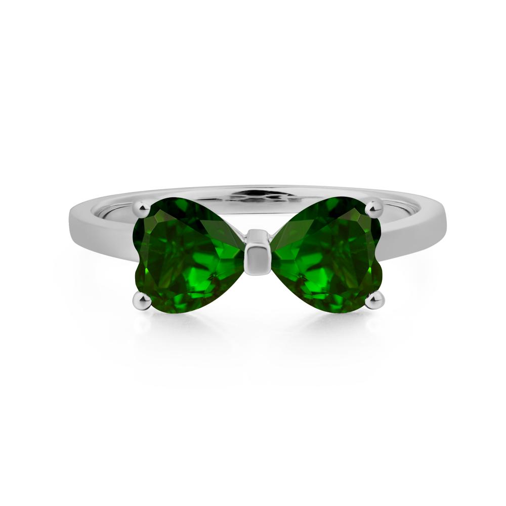 Heart Shaped Diopside Mothers Ring - LUO Jewelry #metal_platinum
